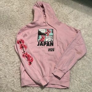 Pink Japan Hoodie Cherry Blossom Tree Size Small